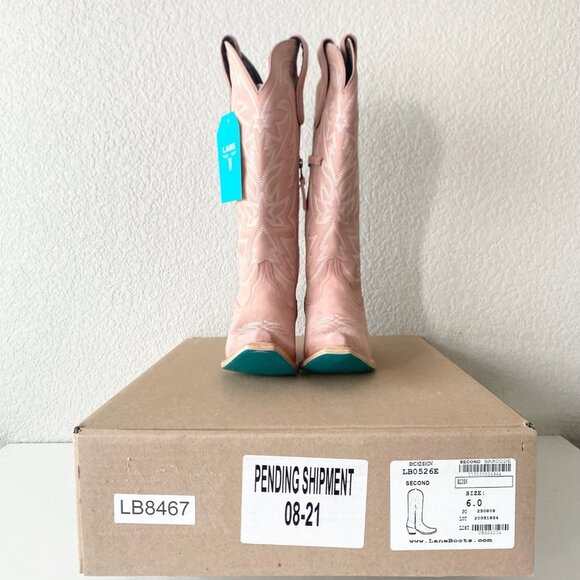Lane SMOKESHOW Womens Cowboy Boots 6 Pink Leather Western Cowgirl Mid Calf Tall - Picture 10 of 11